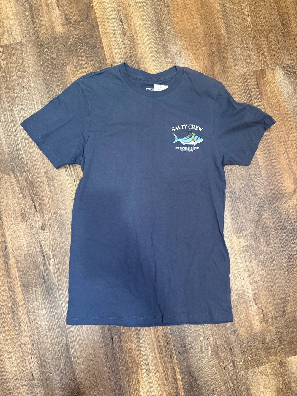 Salty Crew Navy Short Sleeve Tee Fishing Small